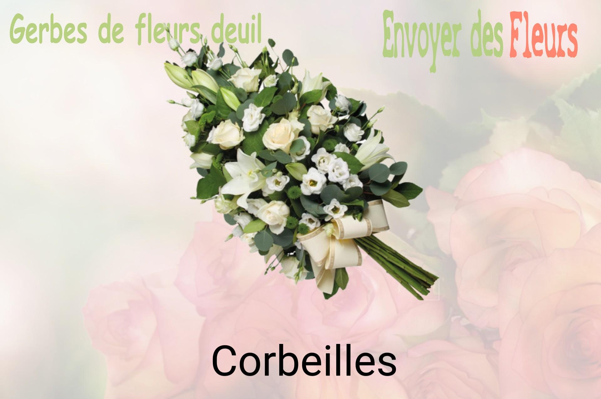 Gerbe de fleurs de deuil livrée à Corbeilles